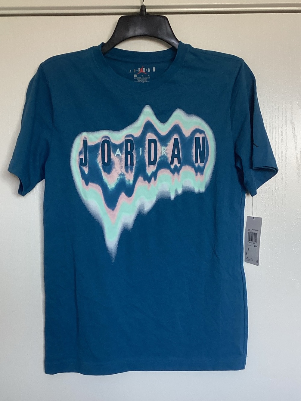 Jordan Teal Short-Sleeve Graphic Crew Tee with Multicolor Logo